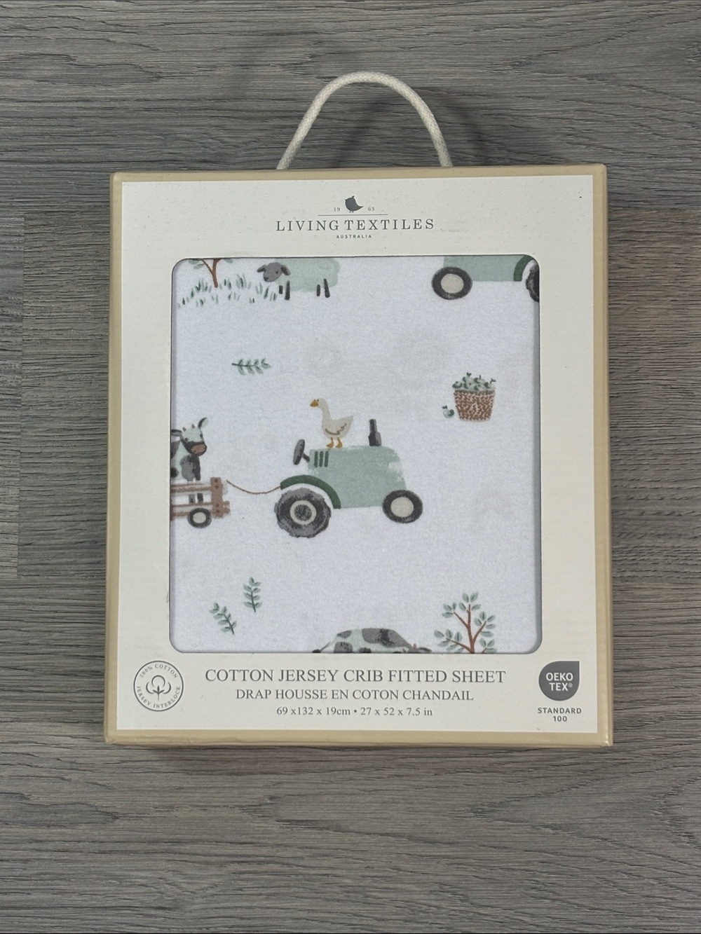 Living Textiles Farm Tractor Ride Cotton Jersey Fitted Crib Sheet NEW